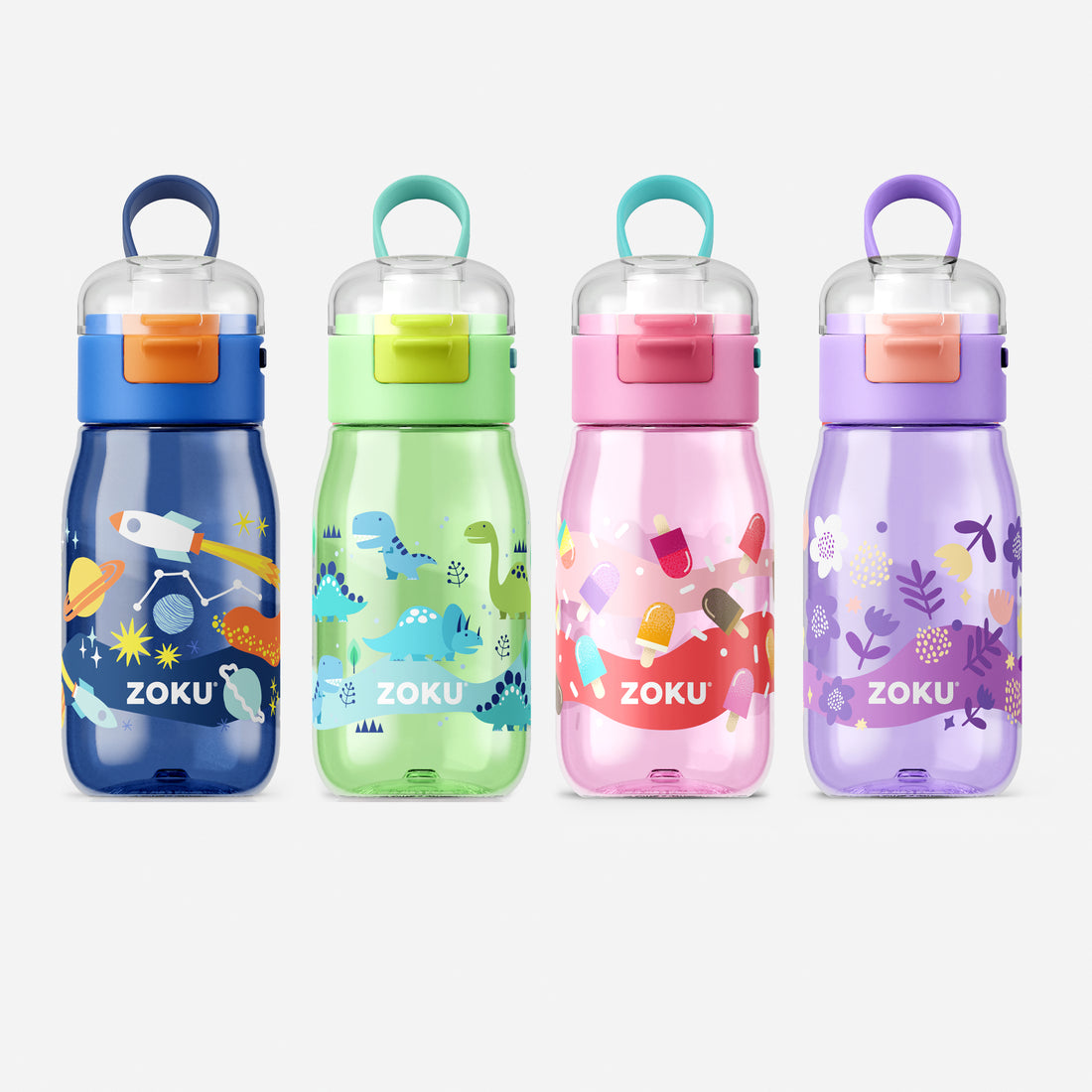 Zoku 16oz  Kids Flip Gulp Bottle - The Perfect Travel Companion