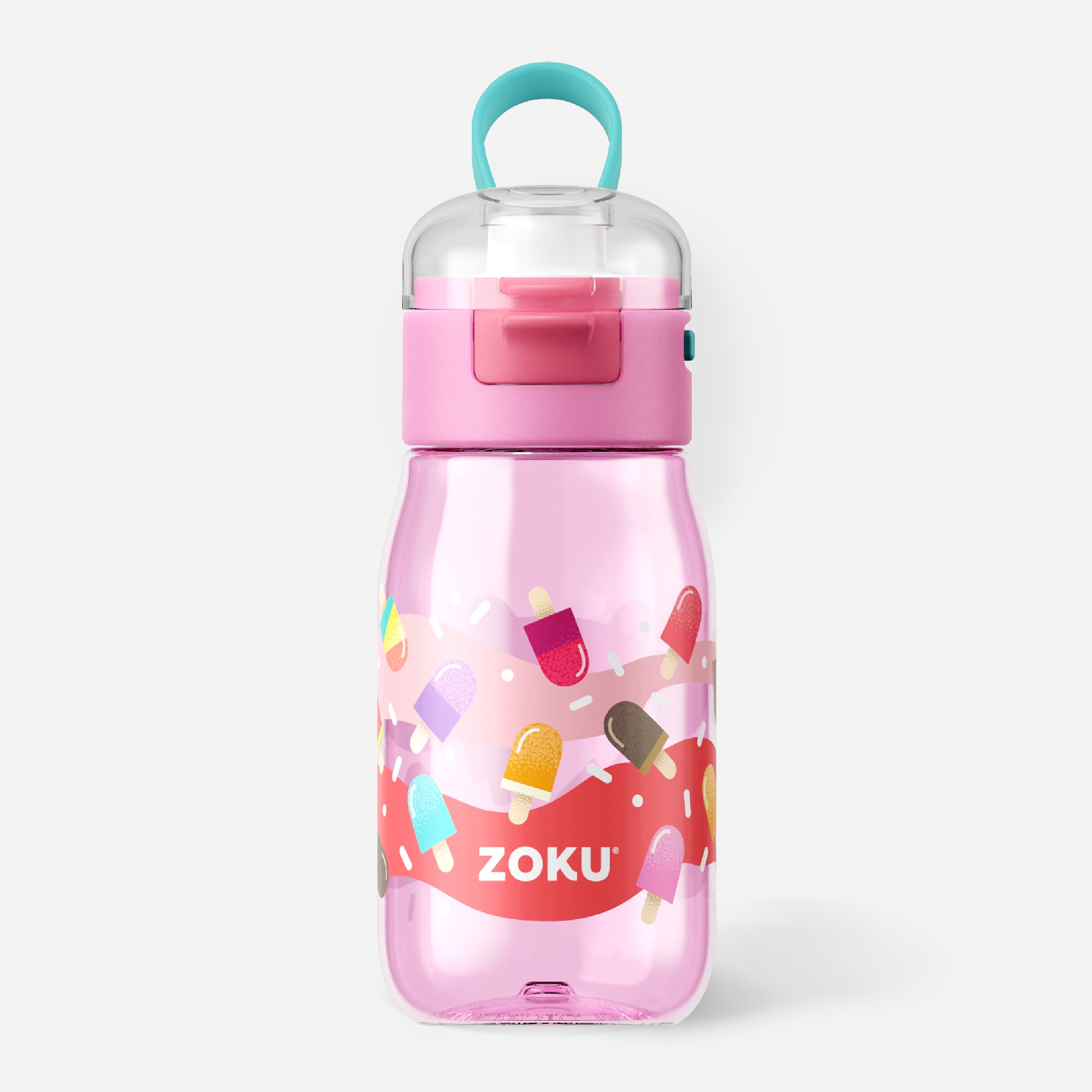 Zoku 16oz Kids Flip Gulp Bottle Pink